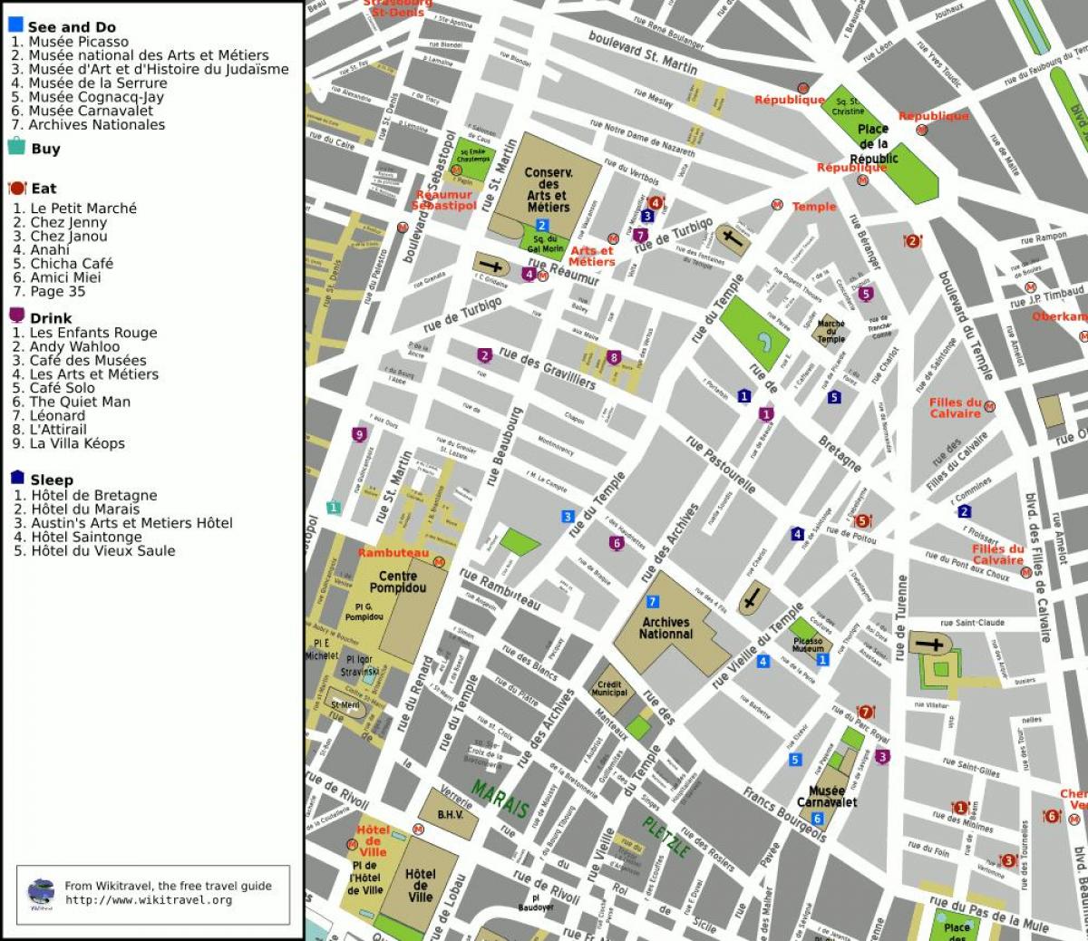 Mapa 3. arrondissement Paris