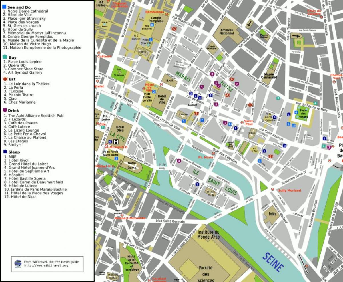 Mapa 4an arrondissement Paris