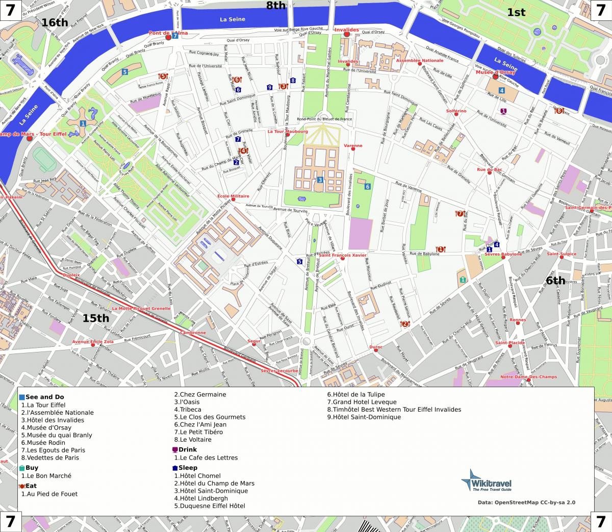Mapa 7an arrondissement Paris