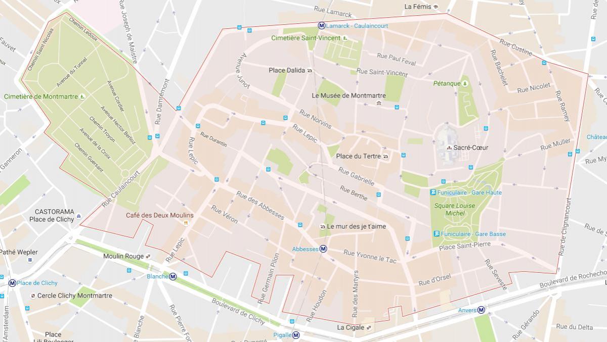 Mapa Montmartre