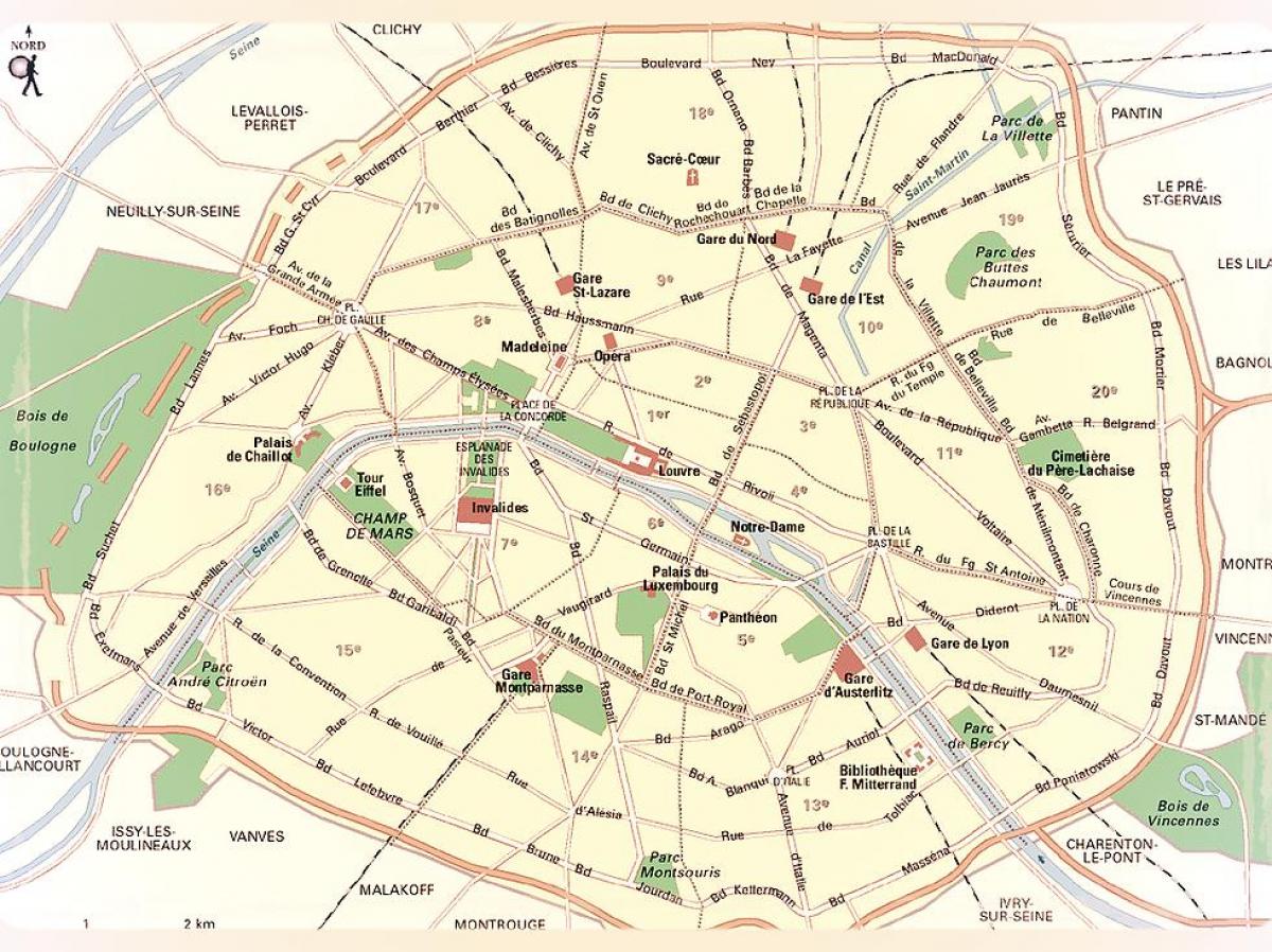Mapa Paris Parkeak