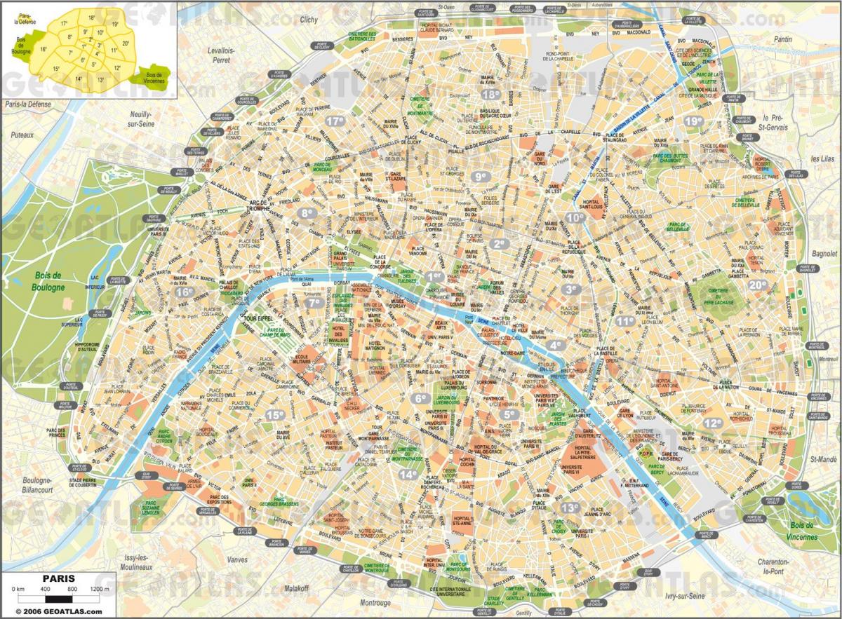 Mapa Parisko Kaleetan