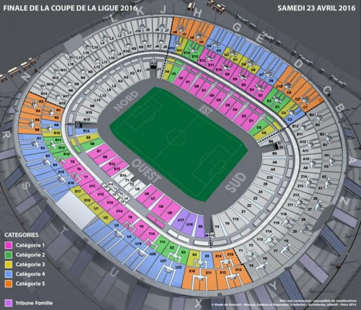 Mapa Stade de France Futbola