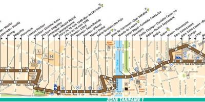 Mapa autobus Paris line 95