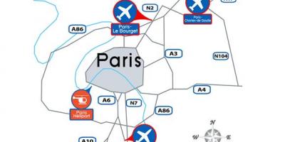 Mapa Paris aireportua