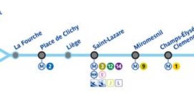 Mapa Parisko metroan line 13