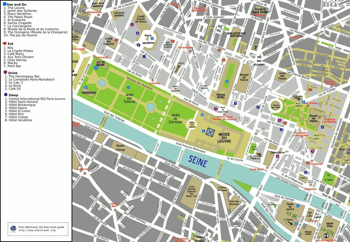 Mapa 1ean arrondissement Paris