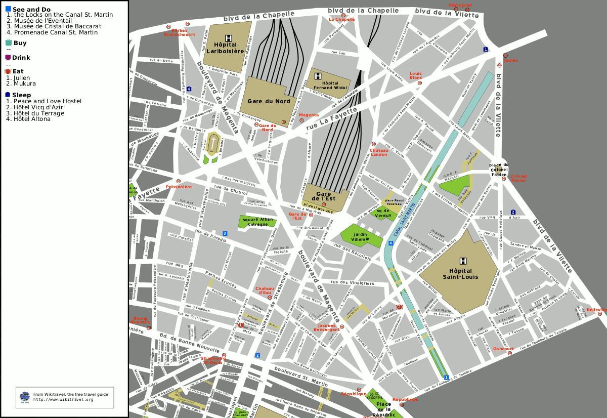 Mapa 10ean arrondissement Paris