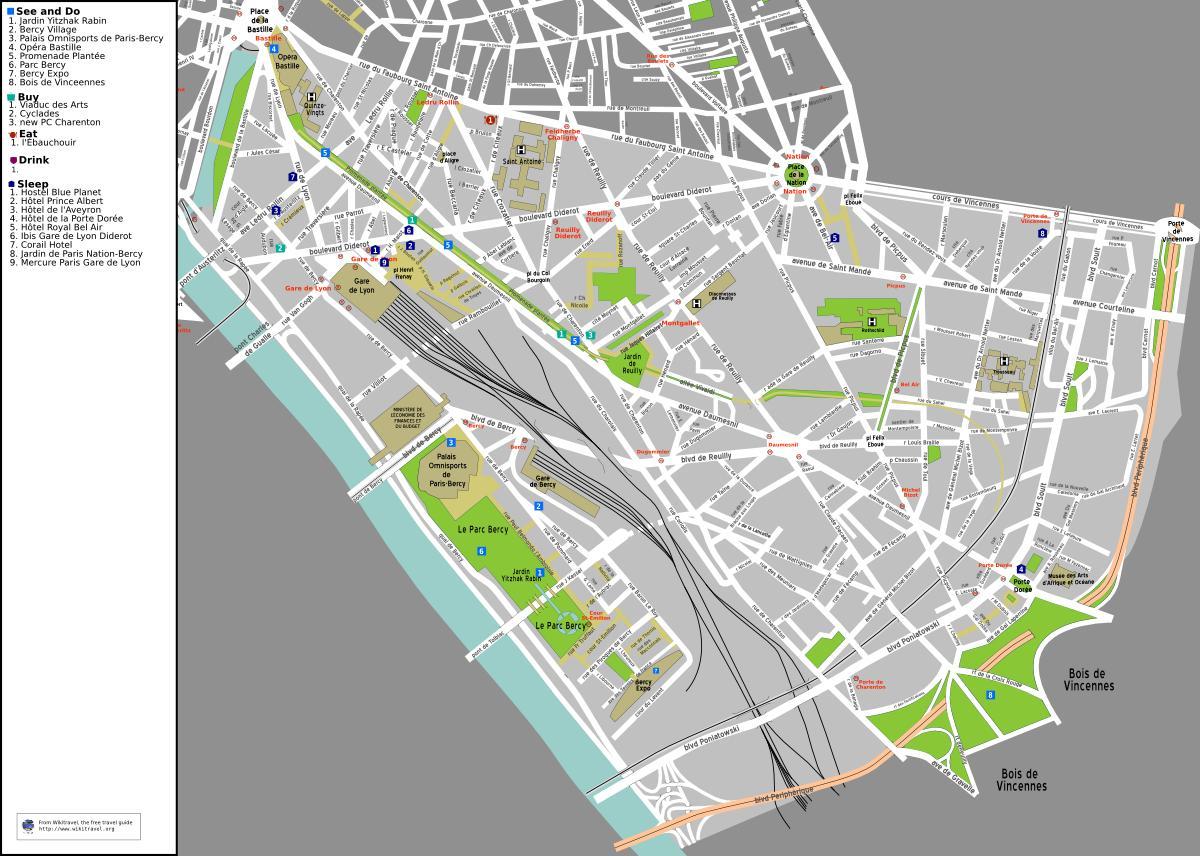 Mapa 12an arrondissement Paris