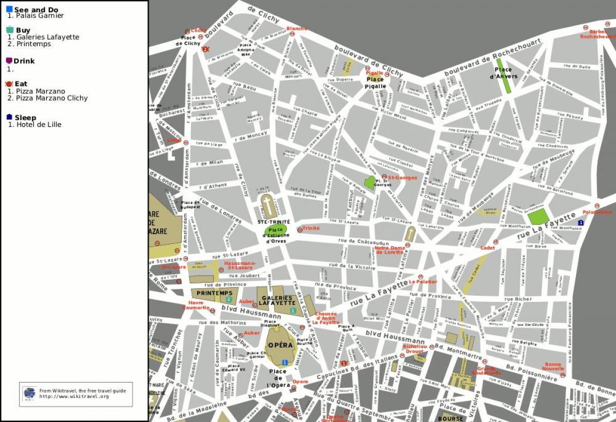 Mapa 9an arrondissement Paris