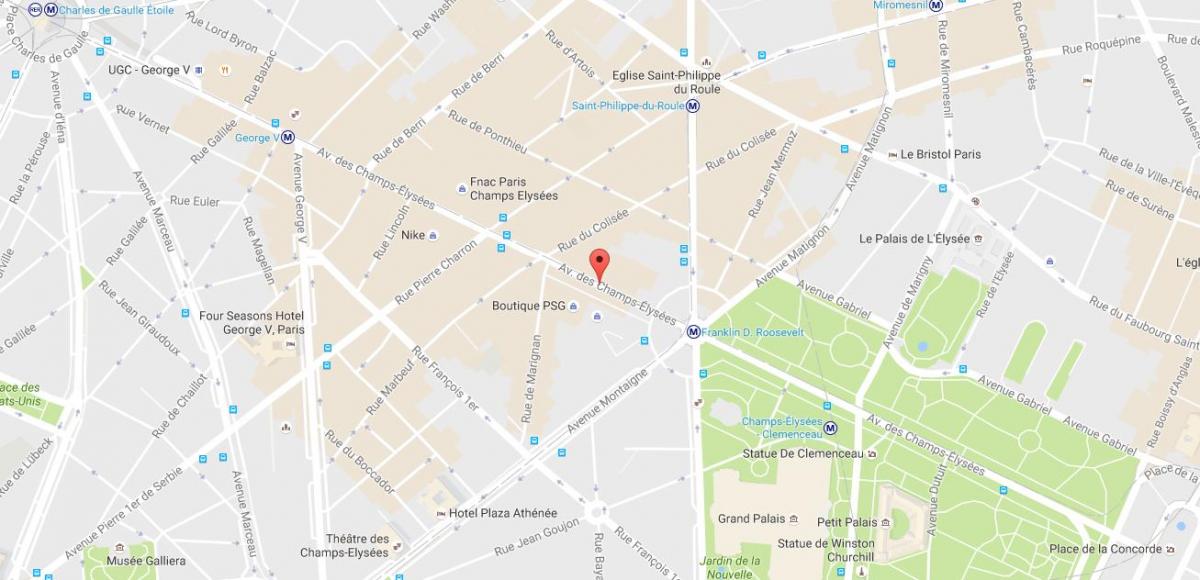 Mapa Avenue des Champs-Elysees
