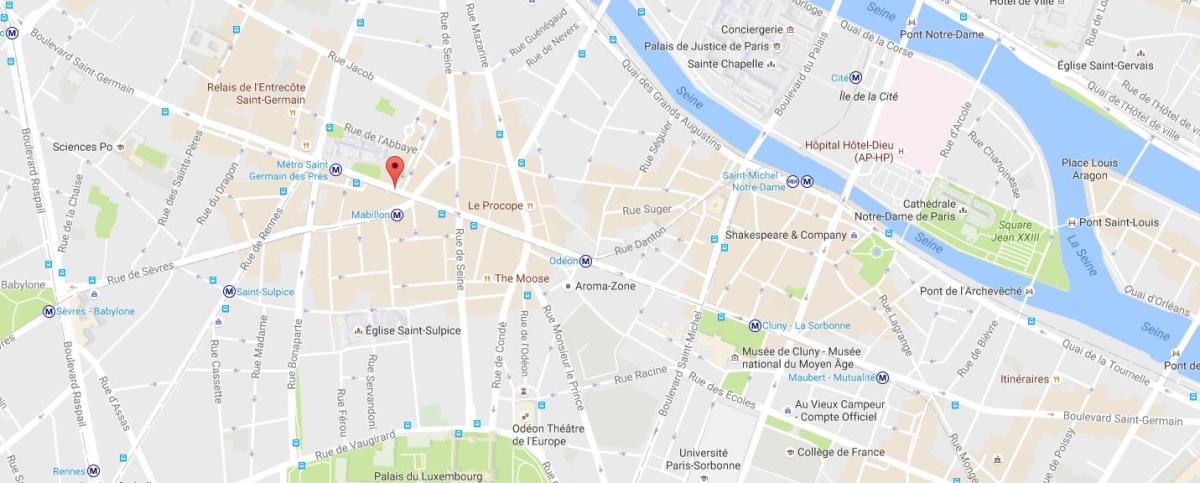 Mapa Boulevard Saint-Germain