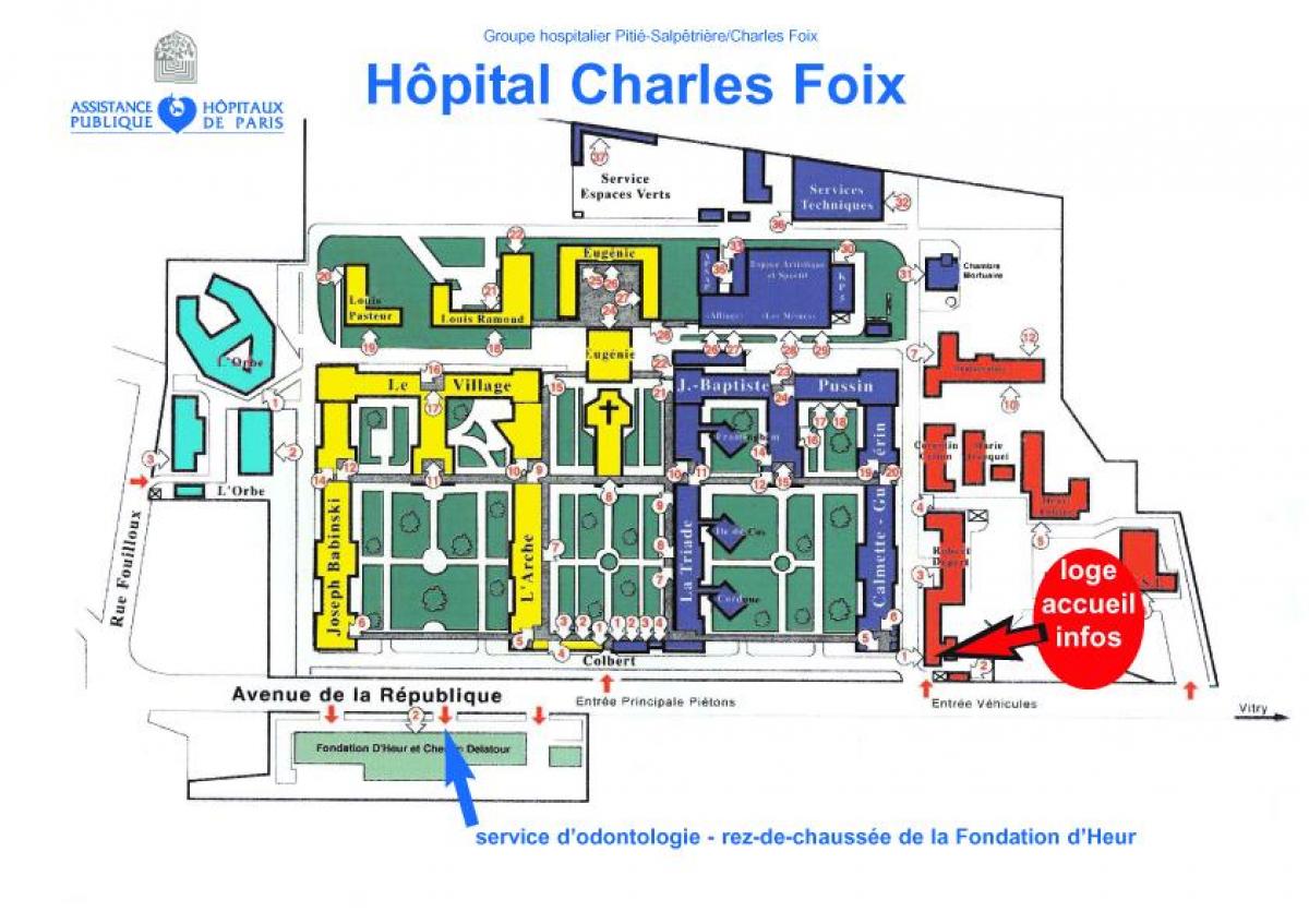 Mapa Charles-Foix ospitalea