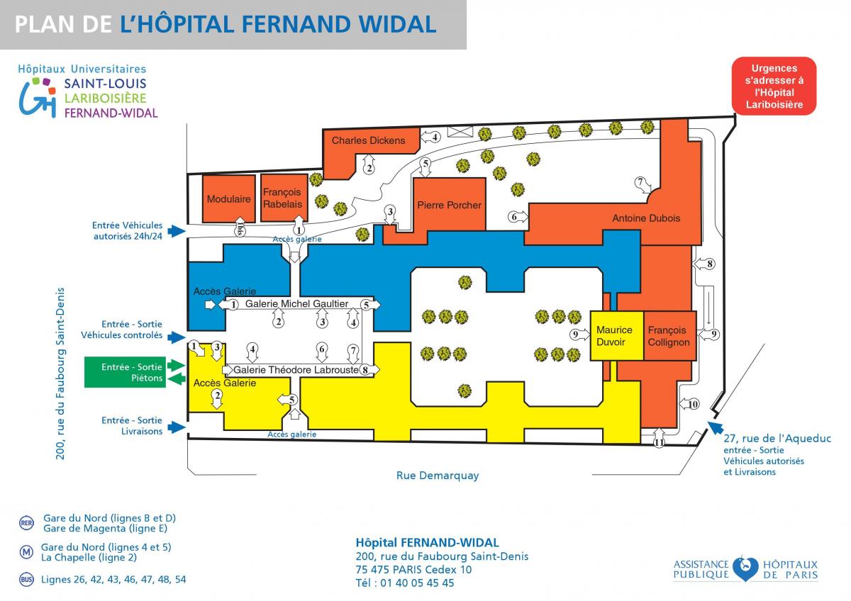 Mapa Fernand-Widal ospitalea