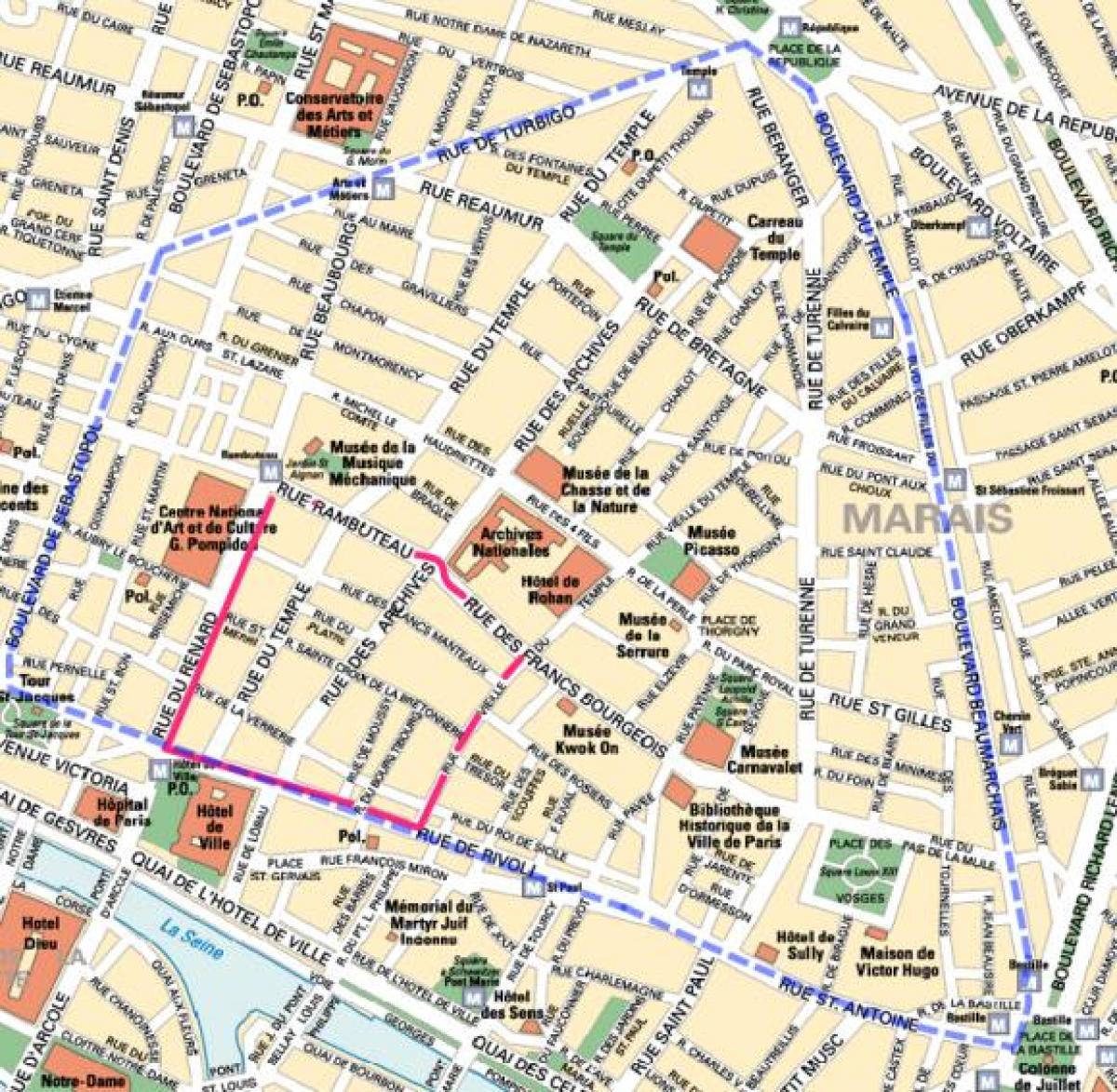 Mapa Gay auzoan Paris