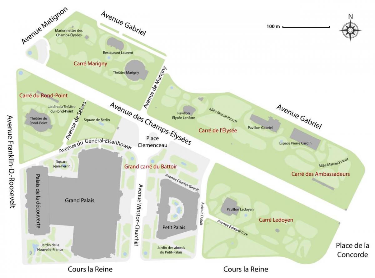 Mapa Jardin des Champs-Elysees