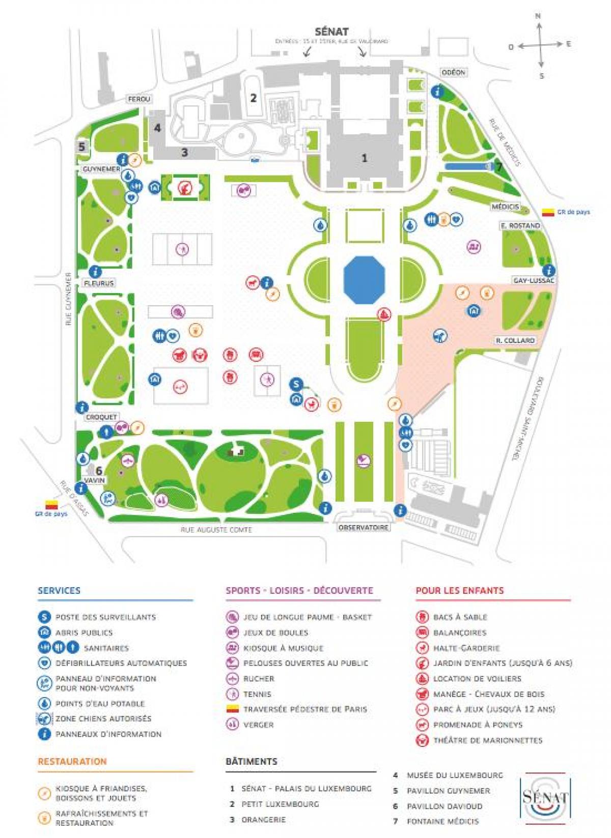 Mapa Jardin du Luxenburgo