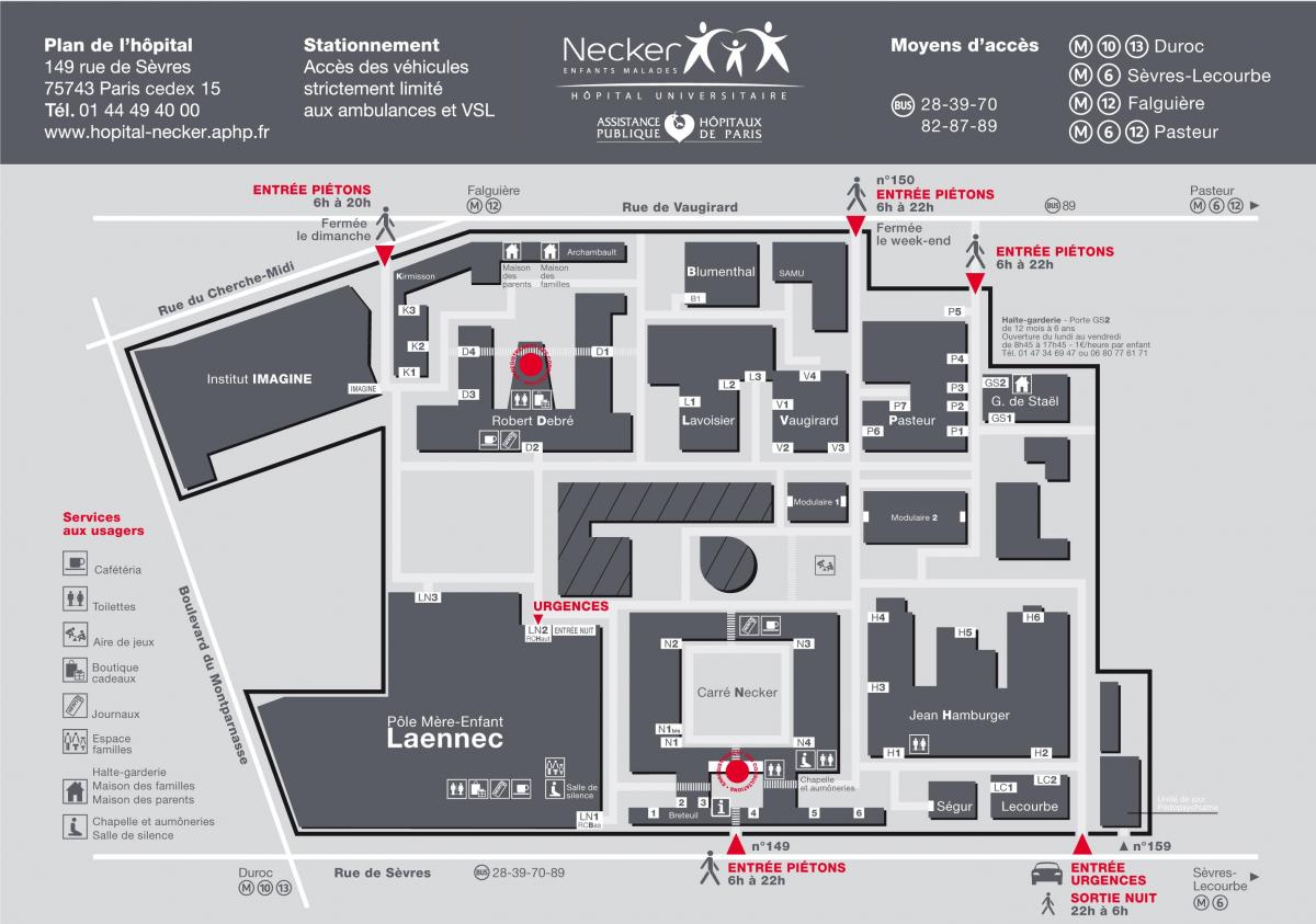 Mapa Necker ospitalea