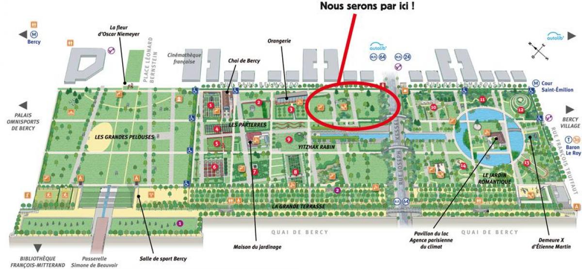 Mapa Parc de Bercy
