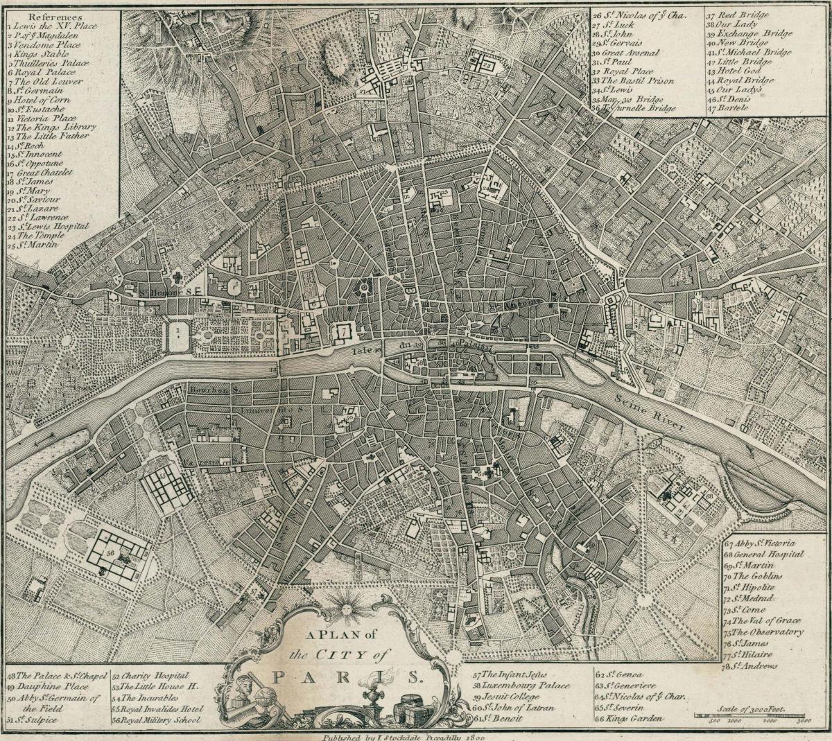 Mapa Paris 1800