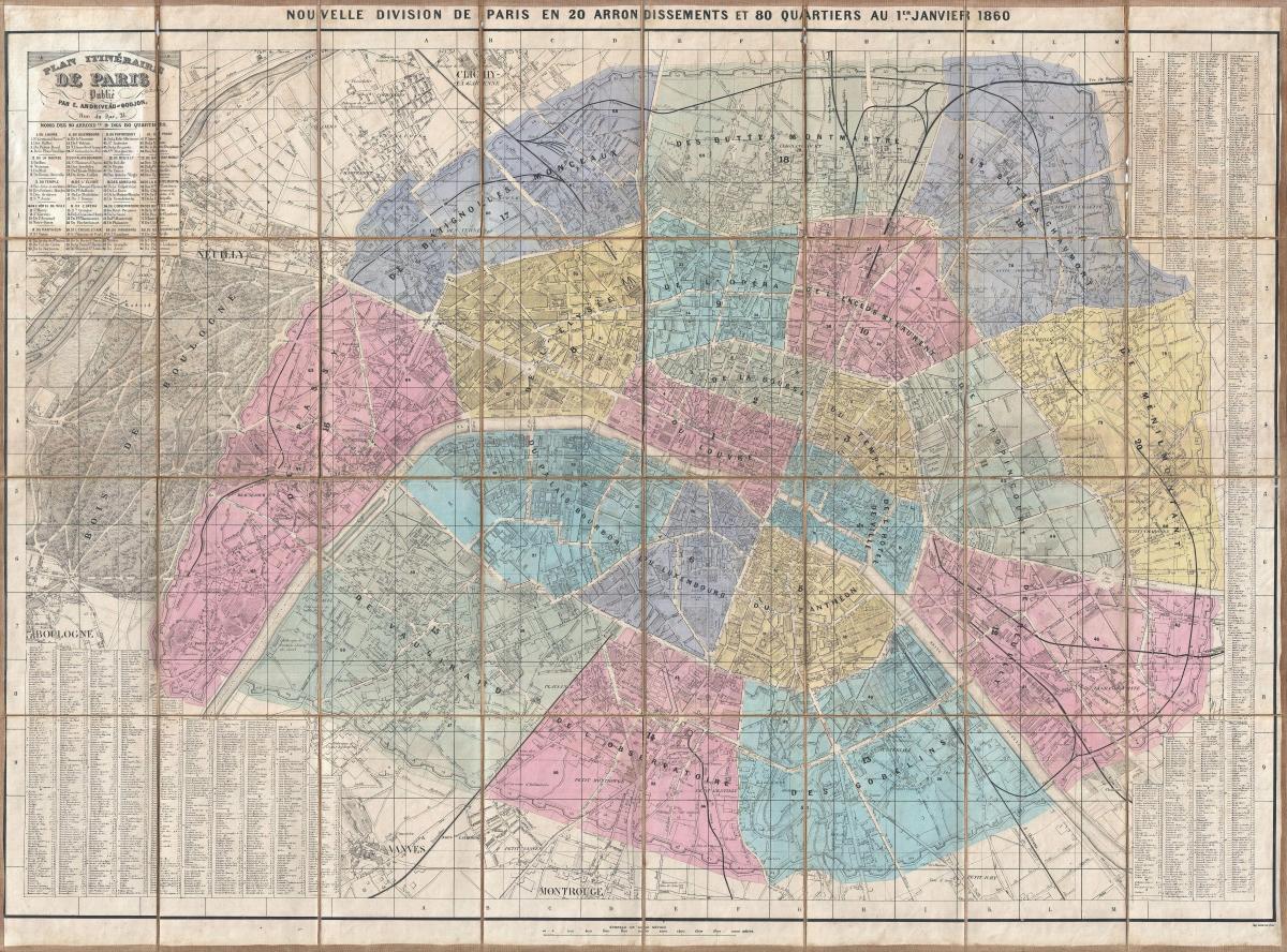 Mapa Paris 1860