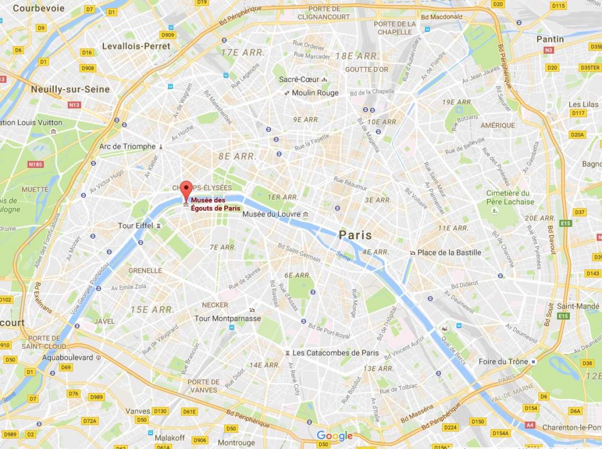 Mapa Paris estoldetan