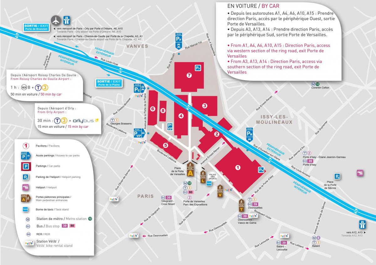 Mapa Paris expo Porte de Versailles