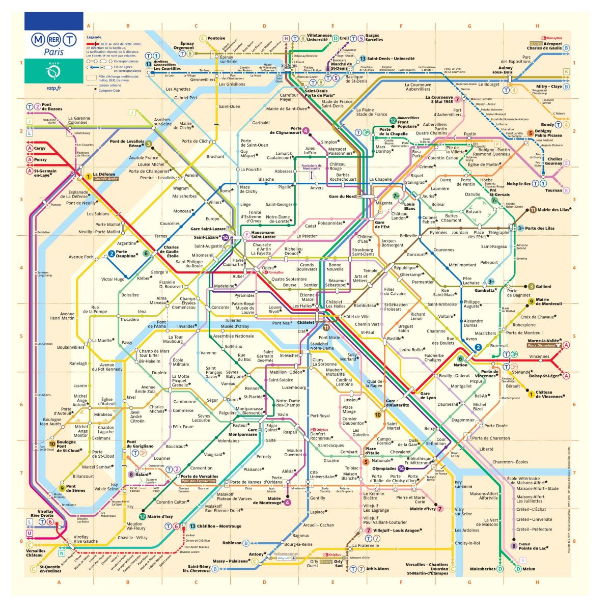 Mapa Paris metro