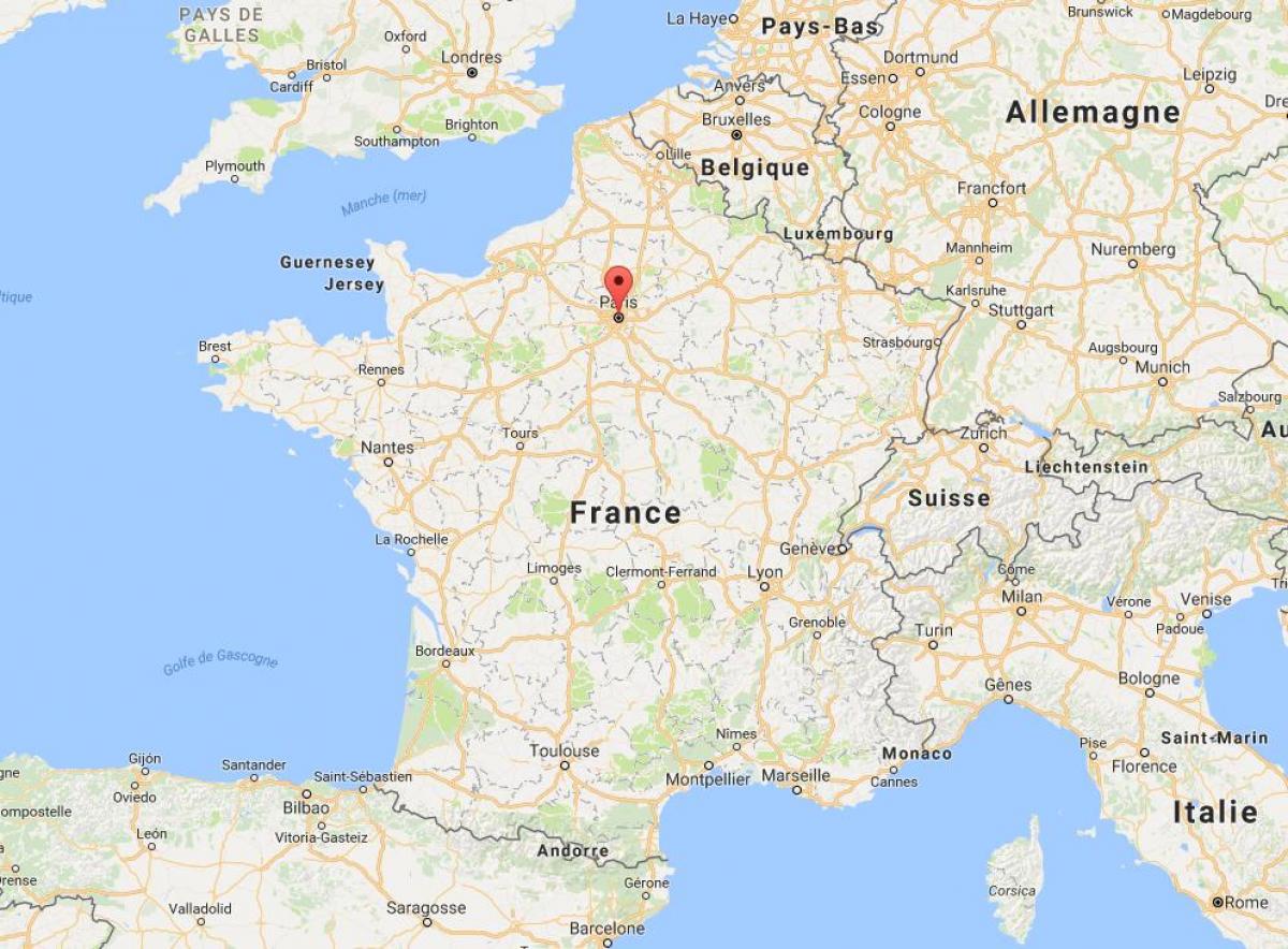 Mapa paris on Frantzia mapa