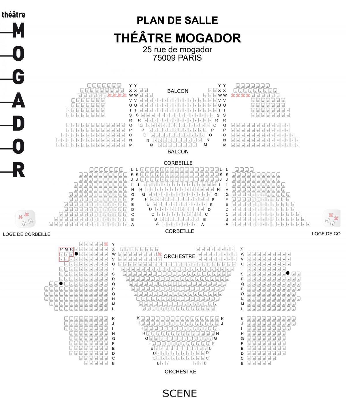 Mapa Théâtre Mogador