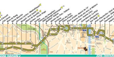 Mapa autobus Paris line 57