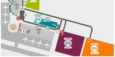 Mapa Beauvais aireportua parking