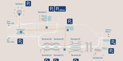 Mapa CDG aireportua parking