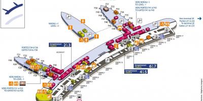 Mapa CDG aireportuko terminal 2F
