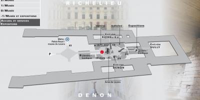 Mapa Louvre Museoa Maila -2