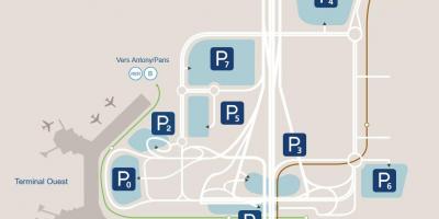 Mapa Orly aireportua parking