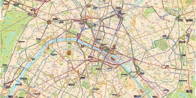 Mapa Paris autobusa