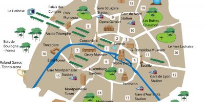 Mapa Paris museoak