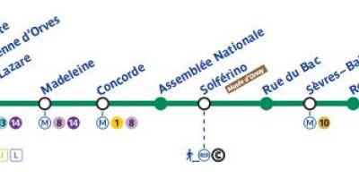 Mapa Parisko metroan line 12