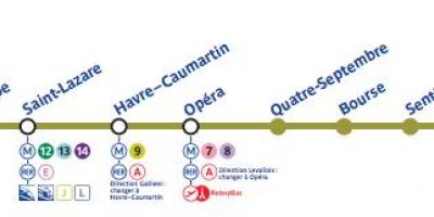 Mapa Parisko metroan line 3