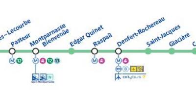 Mapa Parisko metroan line 6